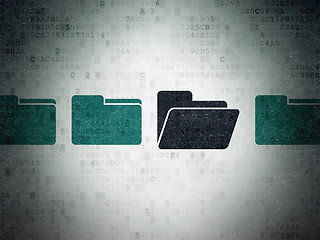 Image showing Finance concept: folder icon on Digital Data Paper background