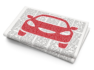 Image showing Travel concept: Car on Newspaper background