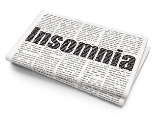 Image showing Healthcare concept: Insomnia on Newspaper background