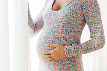 Image showing close up of pregnant woman with big belly