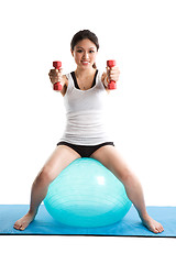 Image showing Asian woman exercise