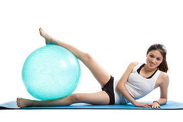 Image showing Asian woman exercise