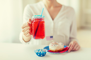 Image showing woman celebrating american independence day