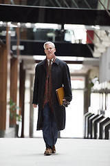 Image showing handsome senior business man walking