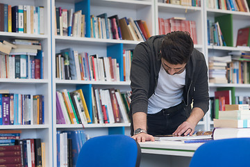 Image showing student study  in school library