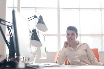 Image showing business woman working on computer at office