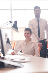 Image showing portrait of business couple at office