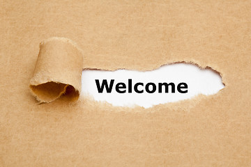 Image showing Welcome Torn Paper Concept