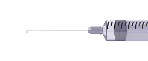 Image showing Medical syringe on white 