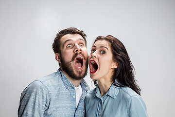 Image showing Close up photo of angry man and woman