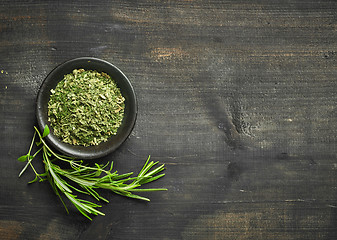 Image showing fresh and dried rosemary