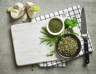 Image showing various dried and fresh herbs