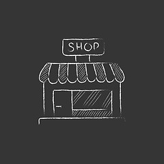 Image showing Shop store. Drawn in chalk icon.