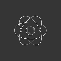 Image showing Atom. Drawn in chalk icon.