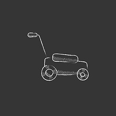 Image showing Lawnmover. Drawn in chalk icon.