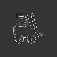 Image showing Forklift. Drawn in chalk icon.