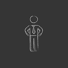 Image showing Businessman standing. Drawn in chalk icon.