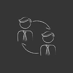 Image showing Staff turnover. Drawn in chalk icon.