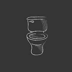 Image showing Lavatory bowl. Drawn in chalk icon.