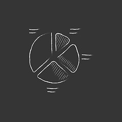 Image showing Pie chart. Drawn in chalk icon.