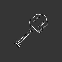 Image showing Shovel. Drawn in chalk icon.