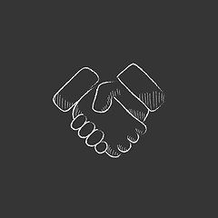 Image showing Handshake. Drawn in chalk icon.