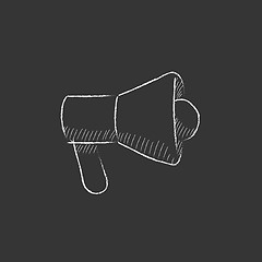 Image showing Mmegaphone. Drawn in chalk icon.