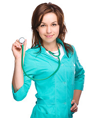 Image showing Portrait of a woman wearing doctor uniform