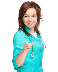 Image showing Portrait of a woman wearing doctor uniform