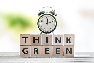 Image showing Time to think green sign