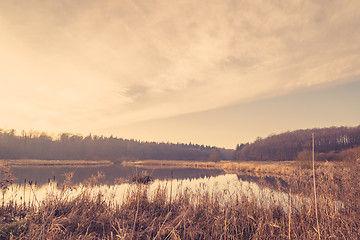 Image showing Quiet lake in the sunrise