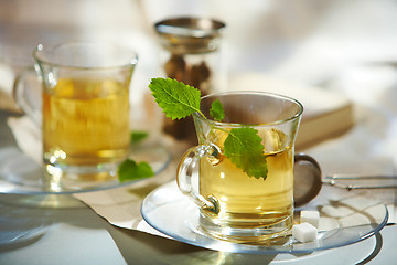 Image showing cup of mint tea