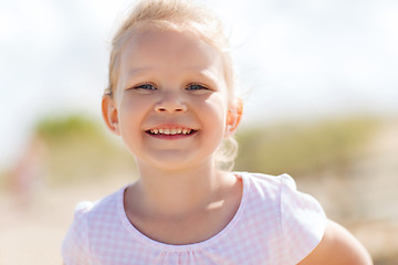 Image showing happy beautiful little girl portrait outdoors