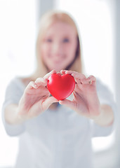 Image showing female doctor with heart