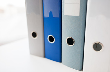 Image showing close up of ring binders on office table