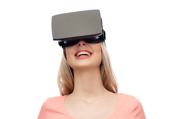 Image showing woman in virtual reality headset or 3d glasses