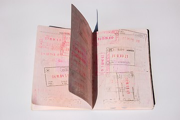 Image showing passport with stamps