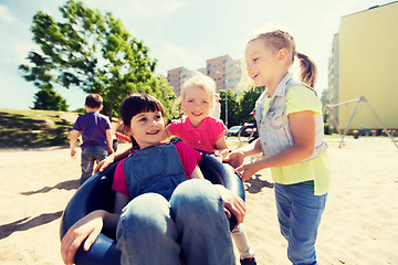 Image showing happy kids on children playground