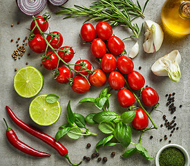 Image showing various vegetables, herbs and spices