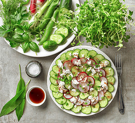 Image showing cucumber and radish salad