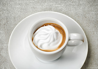 Image showing cup of espresso with whipped cream