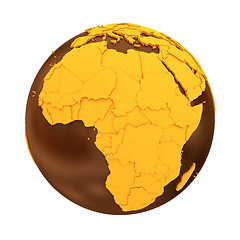 Image showing Africa on chocolate Earth