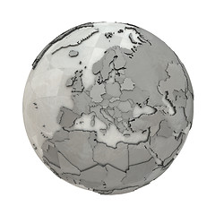 Image showing Europe on metallic planet Earth