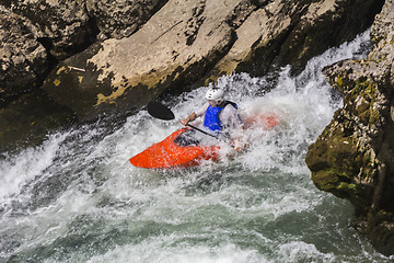 Image showing Kayaking in white water