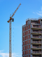 Image showing Building Crane and Building Under Construction