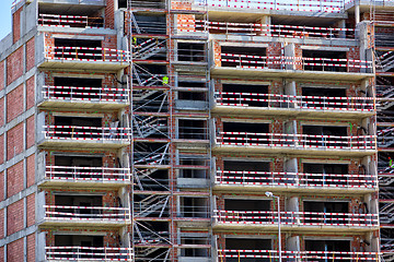 Image showing Building Under Construction with Balconies