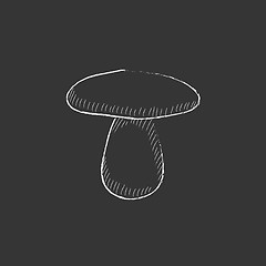 Image showing Mushroom. Drawn in chalk icon.