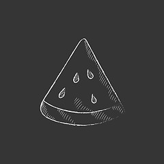 Image showing Watermelon. Drawn in chalk icon.