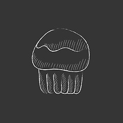 Image showing Cupcake. Drawn in chalk icon.