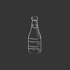 Image showing Glass bottle. Drawn in chalk icon.